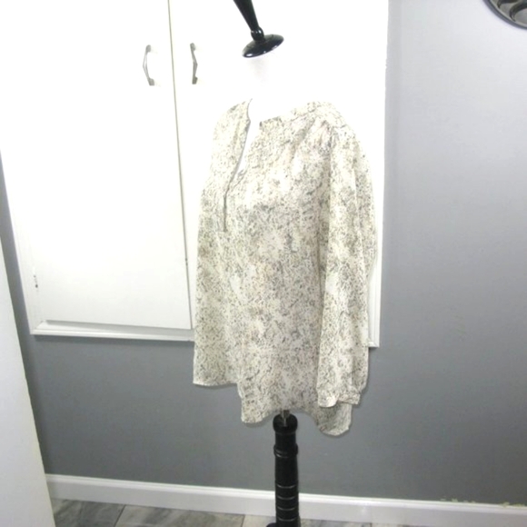 Paraphrase Cream/Tan Snakeskin Print 3/4 Sleeve Blouse Size XL - Picture 3 of 5